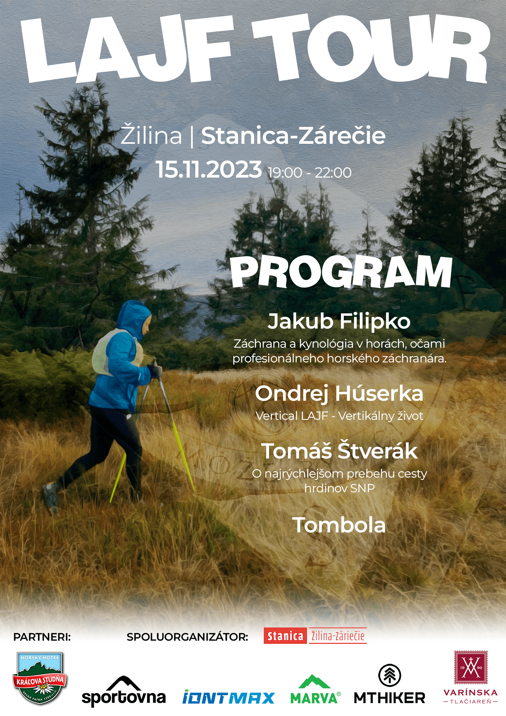 Oficiálny plagát LAJF Tour 2023 v Žiline.