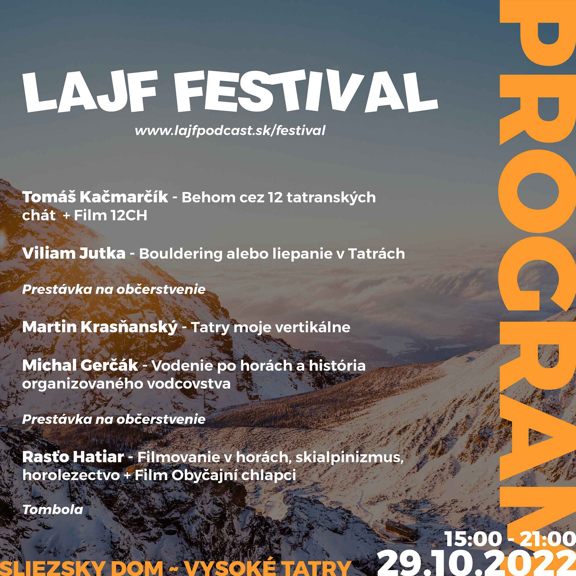Program prvého ročníka LAJF Festivalu 2022 na Sliezskom dome.